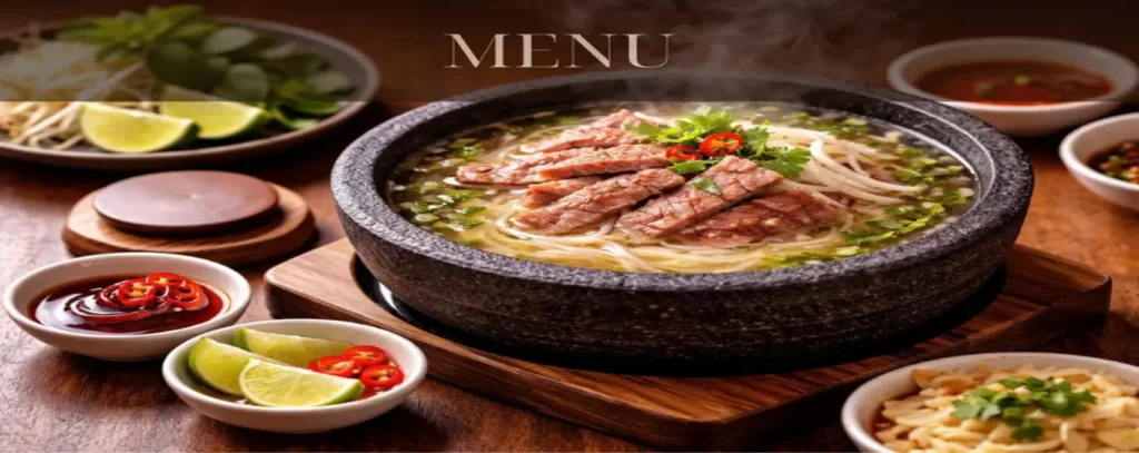 Menu phở bát đá