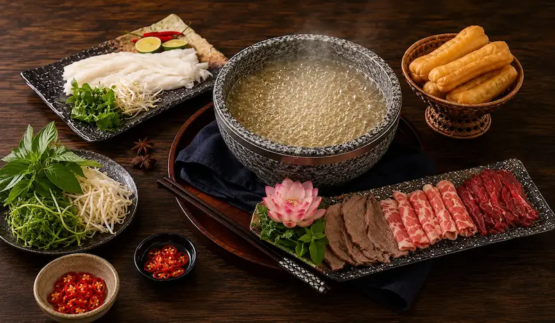 Thưởng thức phở bát đá sôi sùng sục mang đến trải nghiệm cá nhân hóa phong vị phở bắc chuẩn