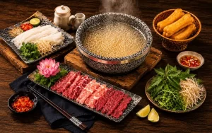 Thành phần nguyên liệu trong thố phở bát đá thơm ngon giúp giữ trọn giá trị dinh dưỡng và hương vị của phở bò bắc